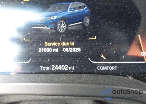 2024 BMW X3 xDrive30I из США, поврежденный, VIN 5UX53DP00R9W81214